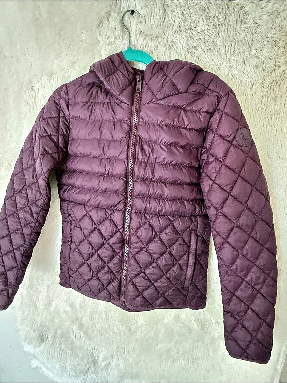 Lole Le Base Quilted Down Puffer Jacket in Purple Size Medium Like New